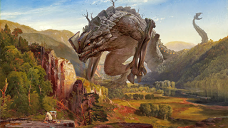 Mashup art puts Kaiju into classical paintings